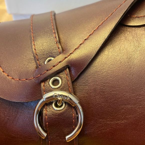 Chloé Gaile Burgundy Harness Leather Ankle Boots - Picture 5 of 16